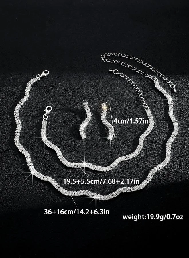 Take Two  3-Piece Embellished Necklace, Bracelet And Earrings Jewelry Set for Women | Best Price UAE